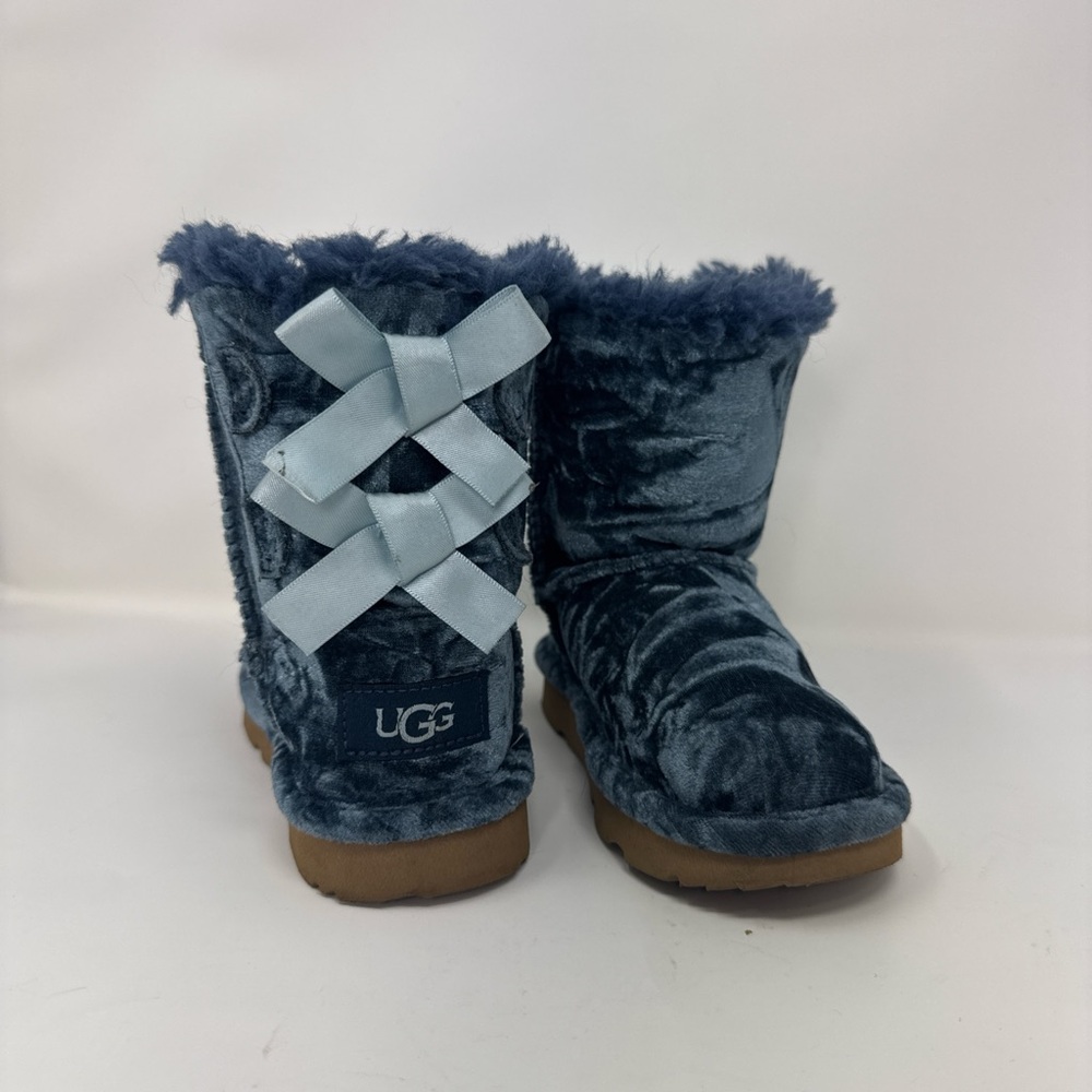 UGG Kids Blue Velvet Boots